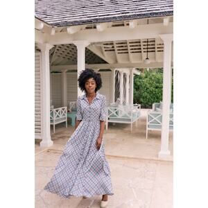 Gal Meets Glam Collection Colette Plaid Button Down Maxi Dress